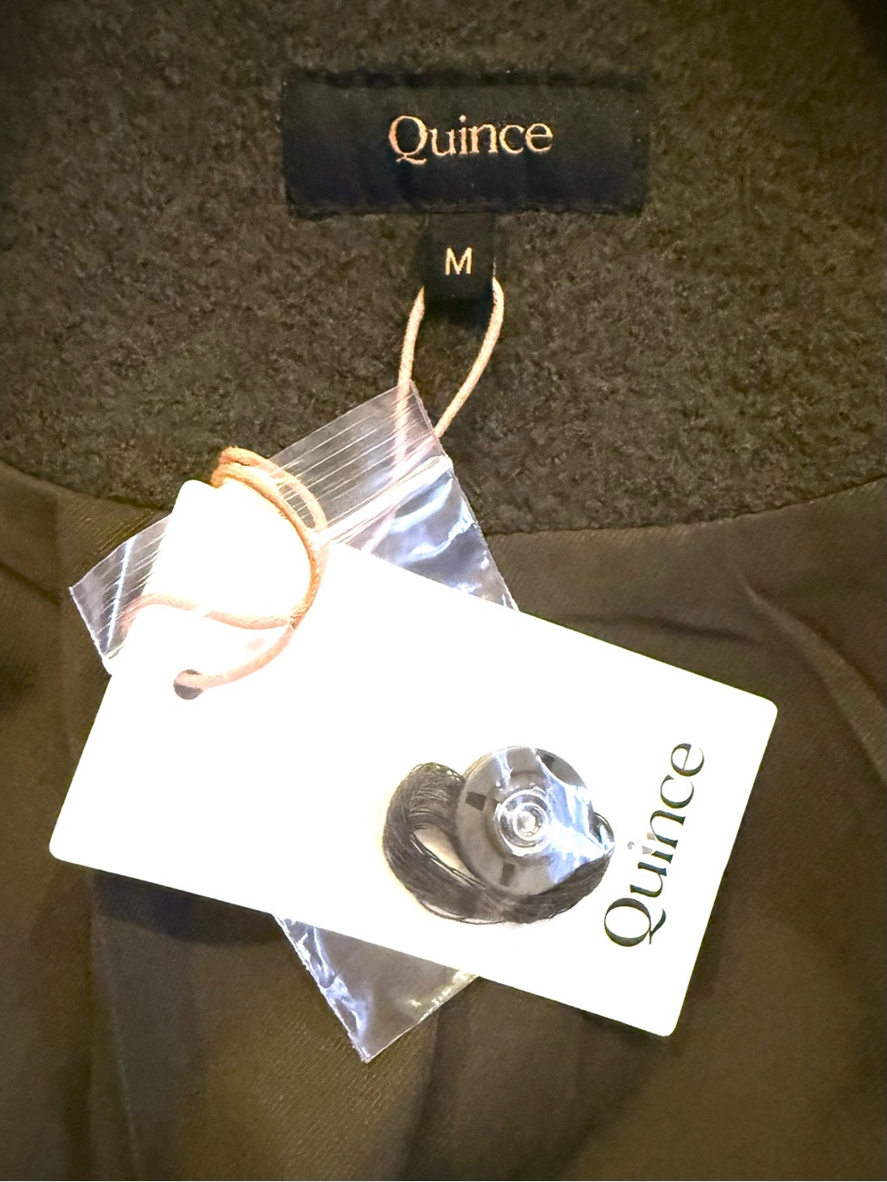 NWT Quince 100% Merino Wool Shawl Collar Long Coat in Olive Grove Size Medium - Picture 5 of 6